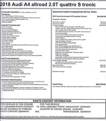 2018 Audi A4 Allroad Prestige - for sale in San Diego-audi-sticker.jpg