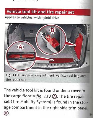 Vehicle tool kit and Tire repair set location-audi-tools-n-repair-kits.jpg